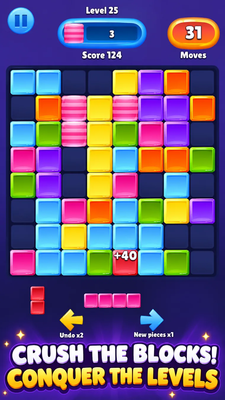 Crush the blocks and conquer the levels